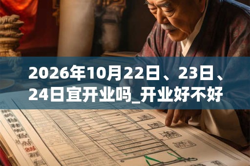 2026年10月22日、23日、24日宜开业吗_开业好不好