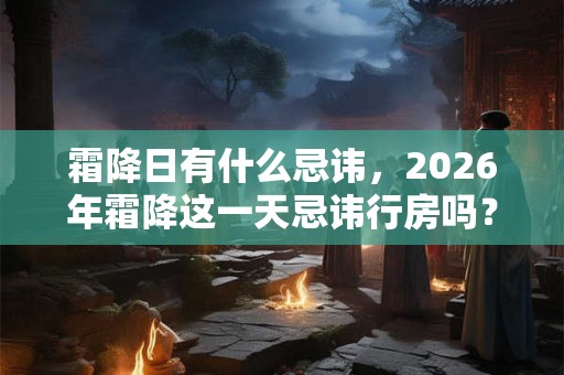 霜降日有什么忌讳，2026年霜降这一天忌讳行房吗？
