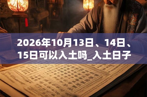 2026年10月13日、14日、15日可以入土吗_入土日子好吗