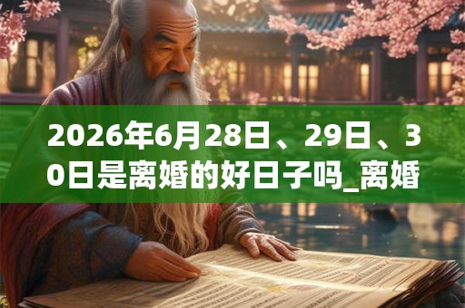 2026年6月28日、29日、30日是离婚的好日子吗_离婚可以吗