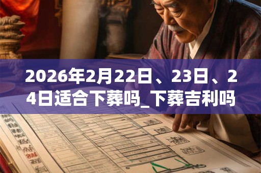 2026年2月22日、23日、24日适合下葬吗_下葬吉利吗