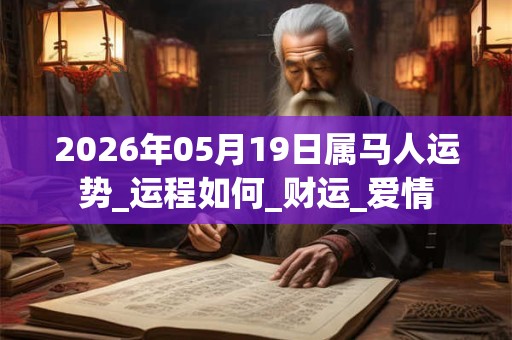2026年05月19日属马人运势_运程如何_财运_爱情 2026年05月19日属马人运势_运程如何_财运_爱情