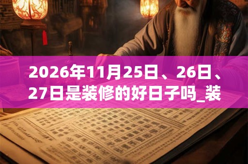 2026年11月25日、26日、27日是装修的好日子吗_装修可以吗 2026年11月25日、26日、27日是装修的好日子吗_装修可以吗