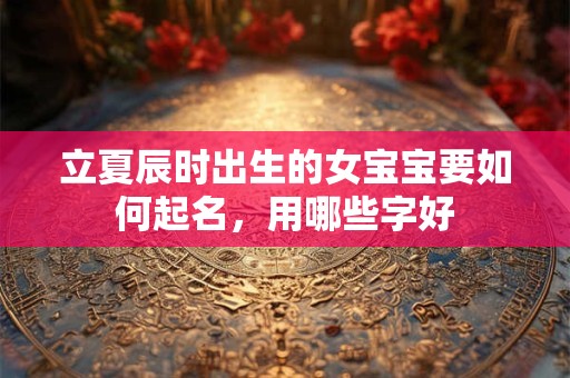 立夏辰时出生的女宝宝要如何起名,用哪些字好 立夏辰时出生的女宝宝要如何起名,用哪些字好