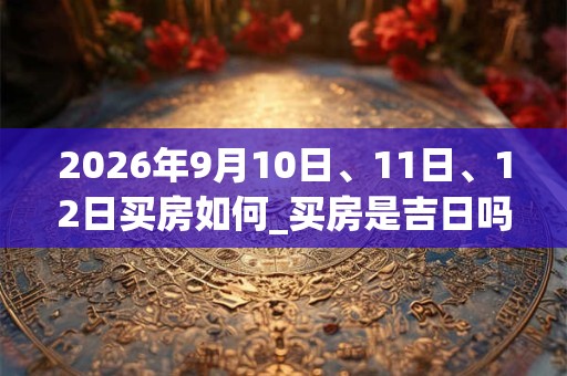 2026年9月10日、11日、12日买房如何_买房是吉日吗