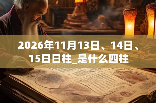 2026年11月13日、14日、15日日柱_是什么四柱