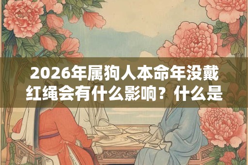2026年属狗人本命年没戴红绳会有什么影响?什么是犯太岁? 2026年属狗人本命年没戴红绳会有什么影响?什么是犯太岁?