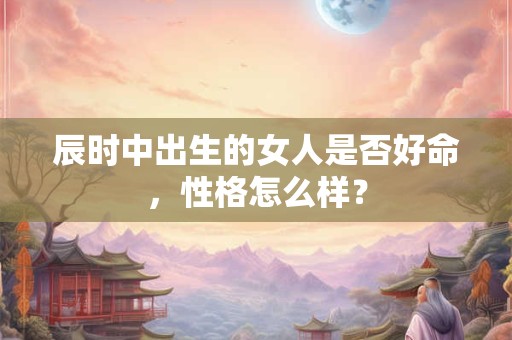 辰时中出生的女人是否好命，性格怎么样？