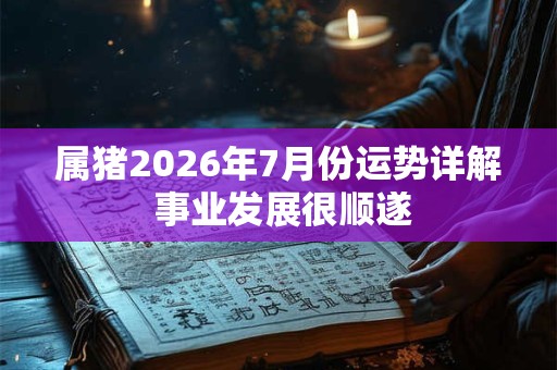 属猪2026年7月份运势详解 事业发展很顺遂