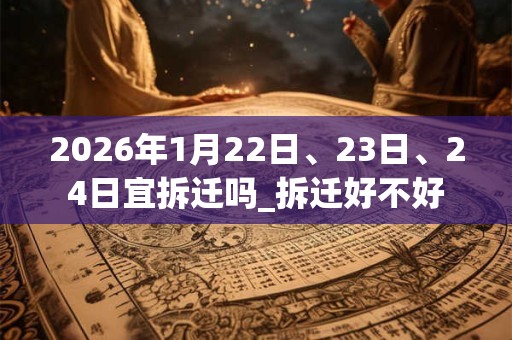 2026年1月22日、23日、24日宜拆迁吗_拆迁好不好 2026年1月22日、23日、24日宜拆迁吗_拆迁好不好