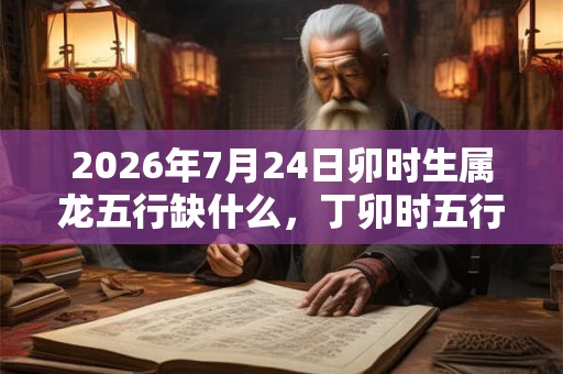 2026年7月24日卯时生属龙五行缺什么，丁卯时五行缺什么