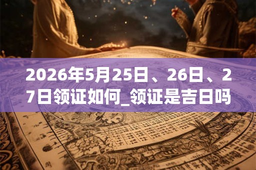 2026年5月25日、26日、27日领证如何_领证是吉日吗
