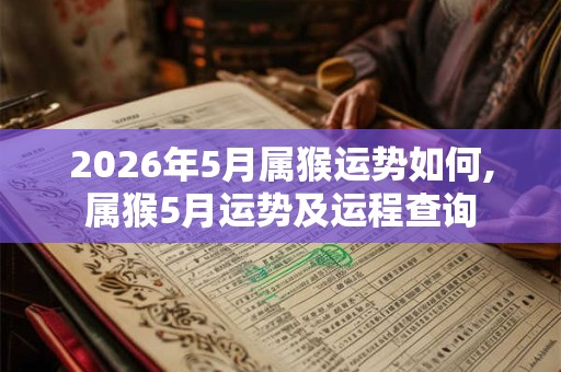 2026年5月属猴运势如何,属猴5月运势及运程查询
