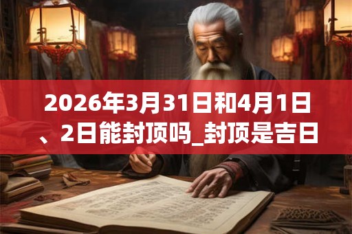 2026年3月31日和4月1日、2日能封顶吗_封顶是吉日吗