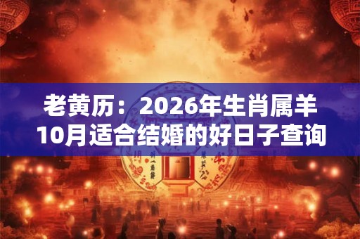 老黄历：2026年生肖属羊10月适合结婚的好日子查询