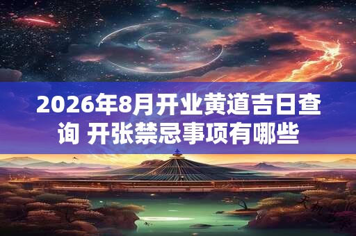 2026年8月开业黄道吉日查询 开张禁忌事项有哪些