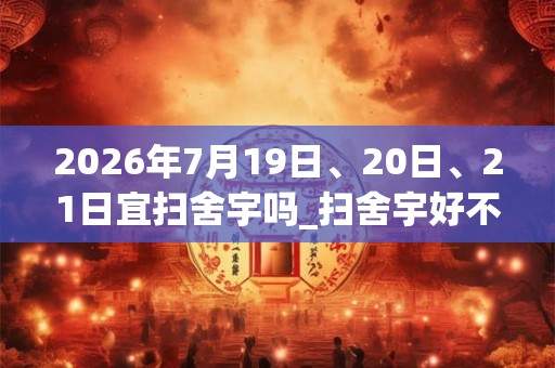 2026年7月19日、20日、21日宜扫舍宇吗_扫舍宇好不好
