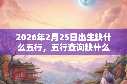 2026年2月25日出生缺什么五行，五行查询缺什么