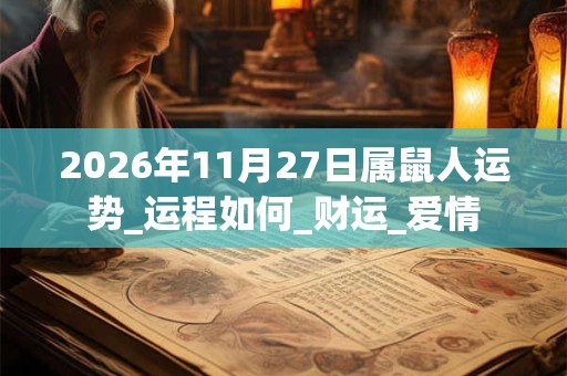 2026年11月27日属鼠人运势_运程如何_财运_爱情
