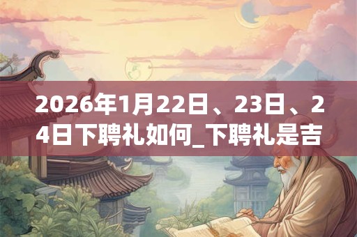 2026年1月22日、23日、24日下聘礼如何_下聘礼是吉日吗 2026年1月22日、23日、24日下聘礼如何_下聘礼是吉日吗