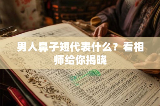男人鼻子短代表什么？看相师给你揭晓