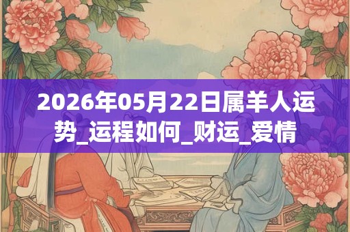2026年05月22日属羊人运势_运程如何_财运_爱情