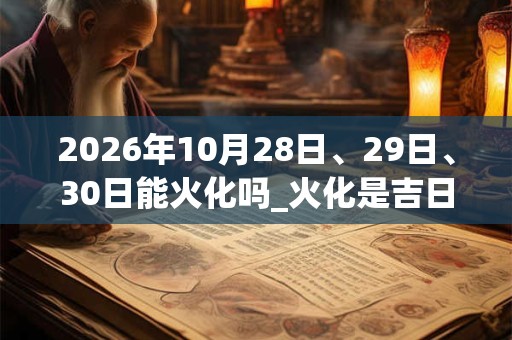 2026年10月28日、29日、30日能火化吗_火化是吉日吗
