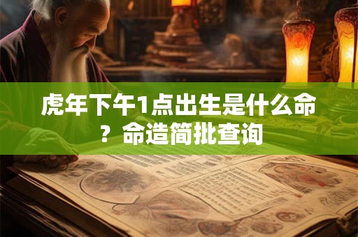 虎年下午1点出生是什么命？命造简批查询