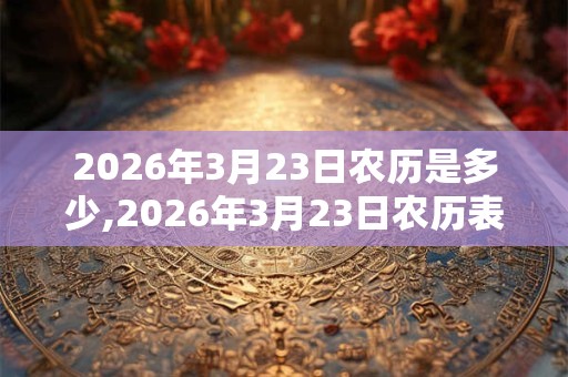 2026年3月23日农历是多少,2026年3月23日农历表 2026年3月23日农历是多少,2026年3月23日农历表