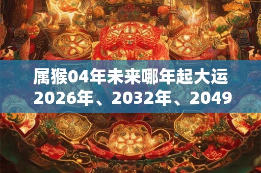 属猴04年未来哪年起大运 2026年、2032年、2049年
